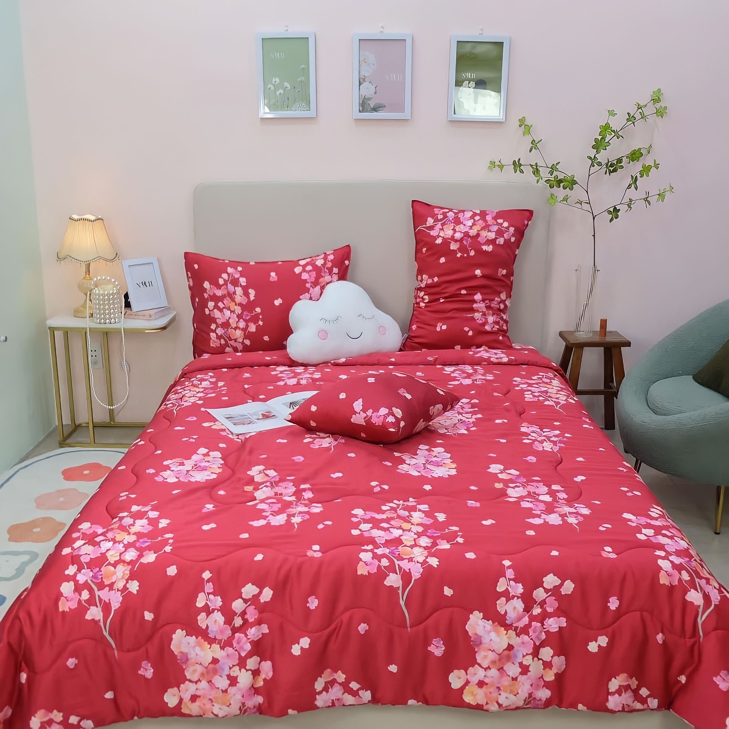 1.Bộ chăn ga gối LỤA TENCEL 60S ( ảnh shop tự chụp )