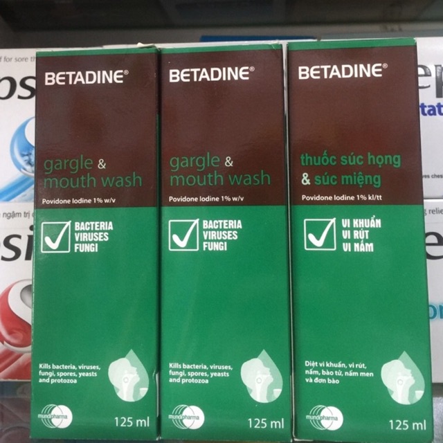 Nước súc họng và súc miệng Betadin Mouthwash chai 125ml Date mới