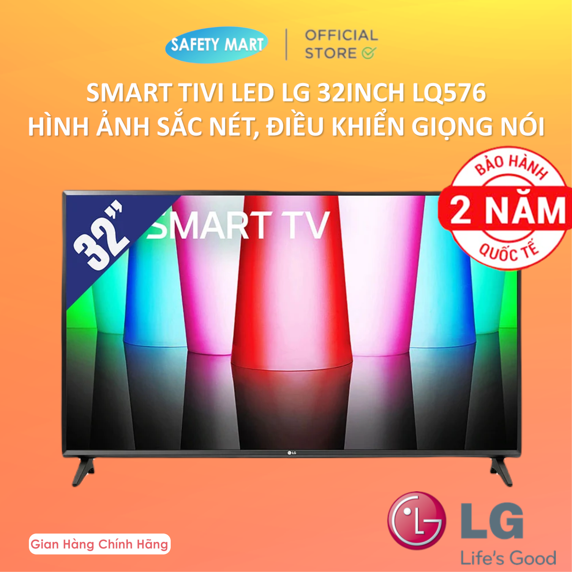 Smart TV LG 32 inch 32lq576bpsa webOS, Speaker 10W, voice Search search by voice Vietnamese, clear Display-warranty 2 years-genuine goods safety Mart official