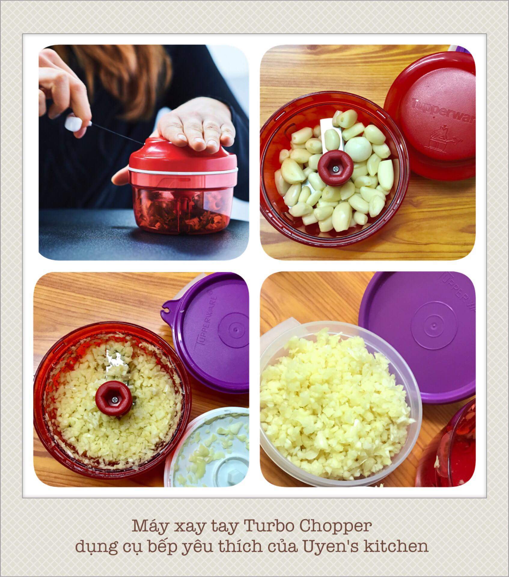 Dụng cụ xay thực phẩm Tupperware Turbo Chopper xay được cả thịt