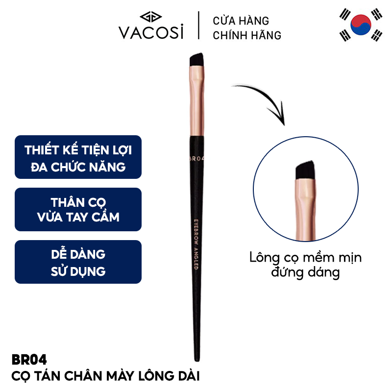 VACOSI Cọ Mày Đầu Mềm EYEBROW ANGLED BRUSH (BR04)