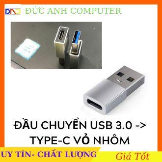 Đầu Cắm Chuyển Đổi Cổng Usb 3.0 Type A Sang USB 3.1 Type C Vỏ Nhôm , Usb To Type C, Full Box