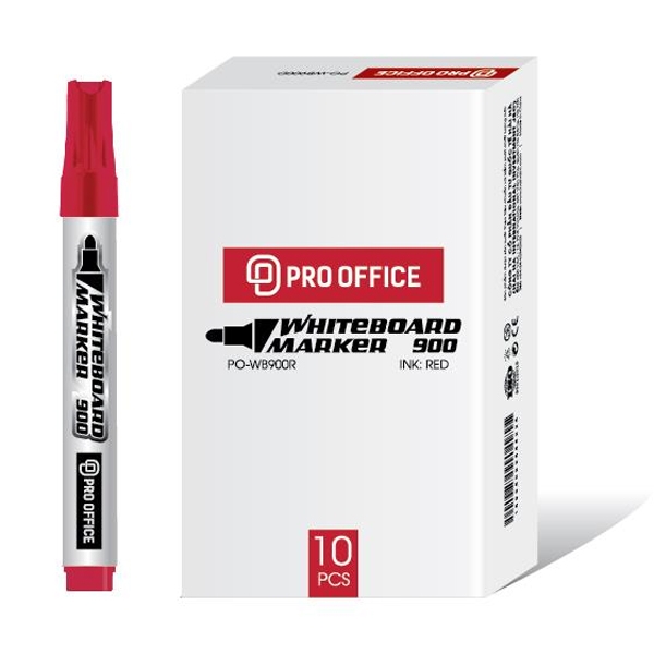 Hộp 10 bút lông bảng pro office pp-wb900 - mực đỏ