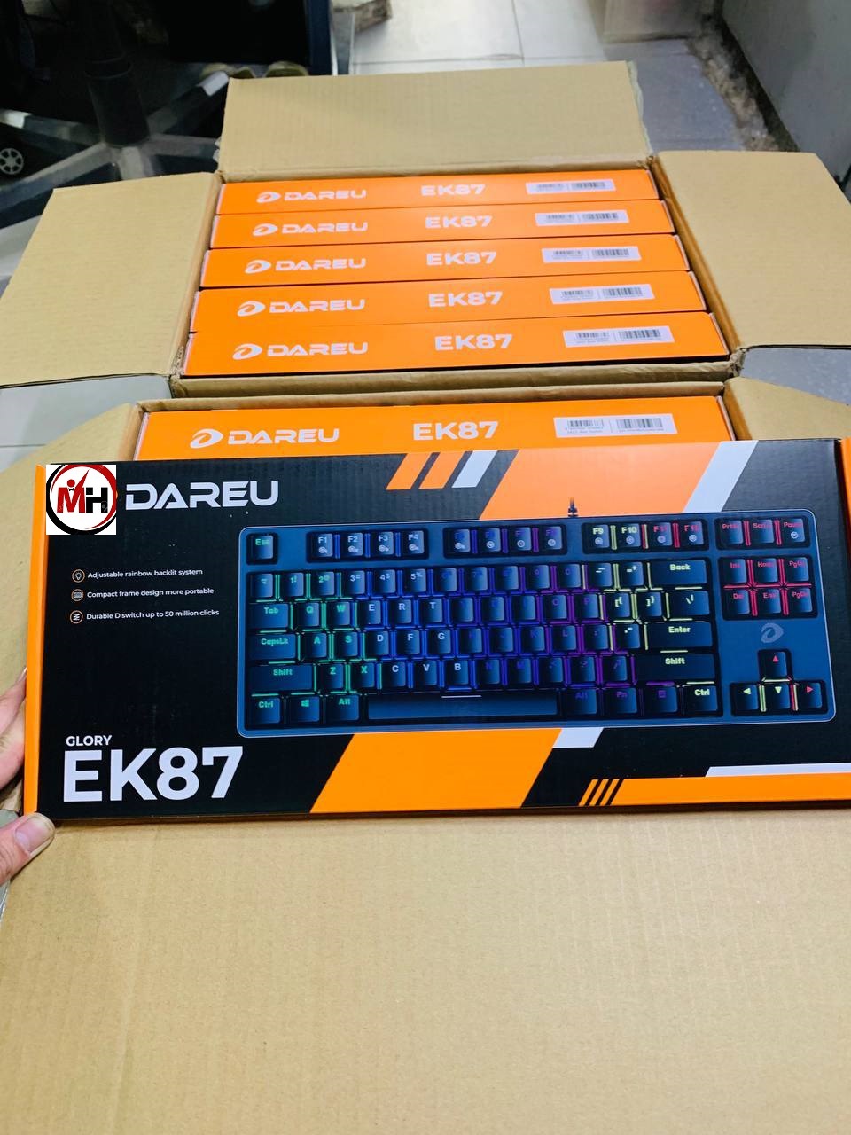Bàn phím cơ Dareu EK87 Đen -Back Gaming MULTI-LED