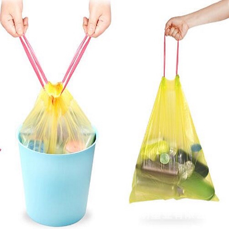 Combo 5 cuộn túi đựng rác có dây rút quai xách 45 x 50cm