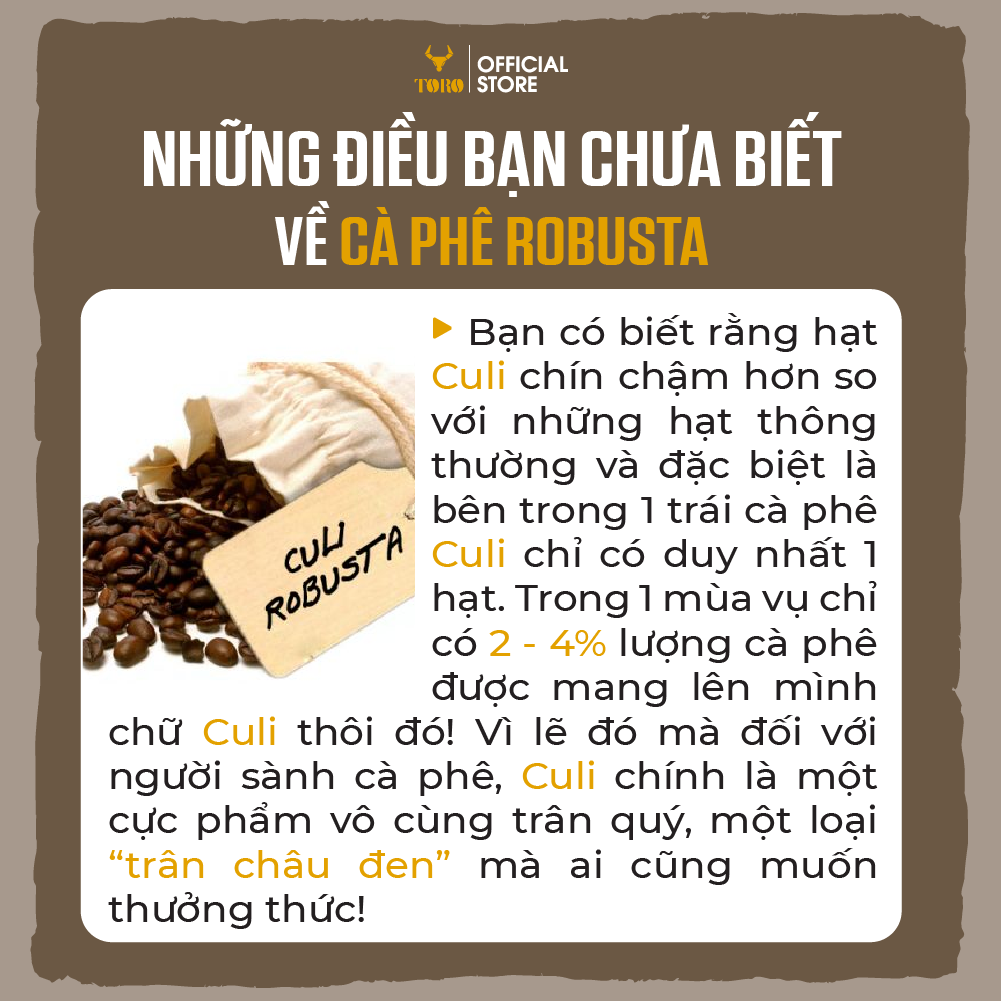 [250GR] Cà Phê Bột Toro Culi Robusta Nguyên Chất 100% | TORO FARM
