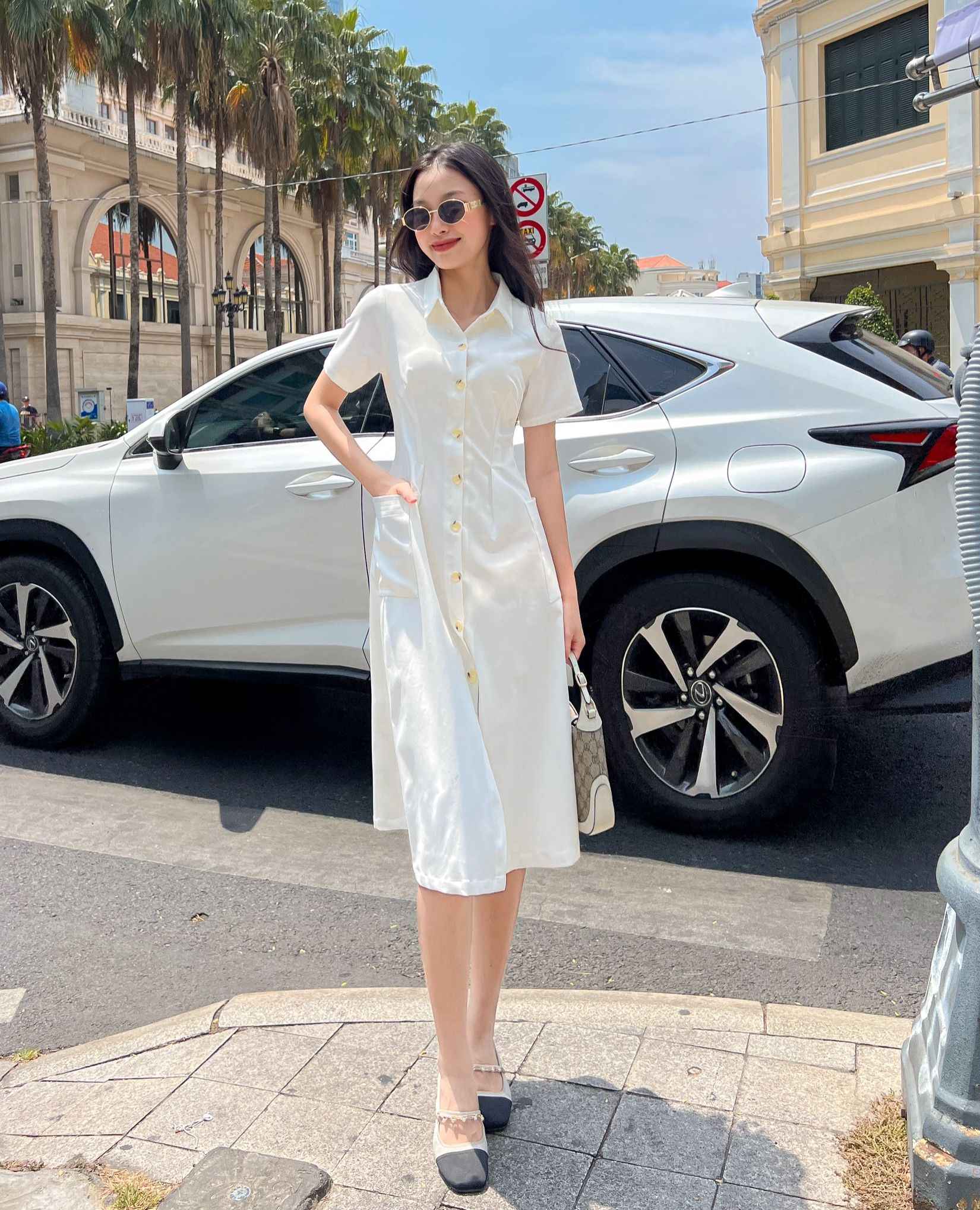 GOLA - Đầm NELLA - Đầm dáng dài cổ sơ mi