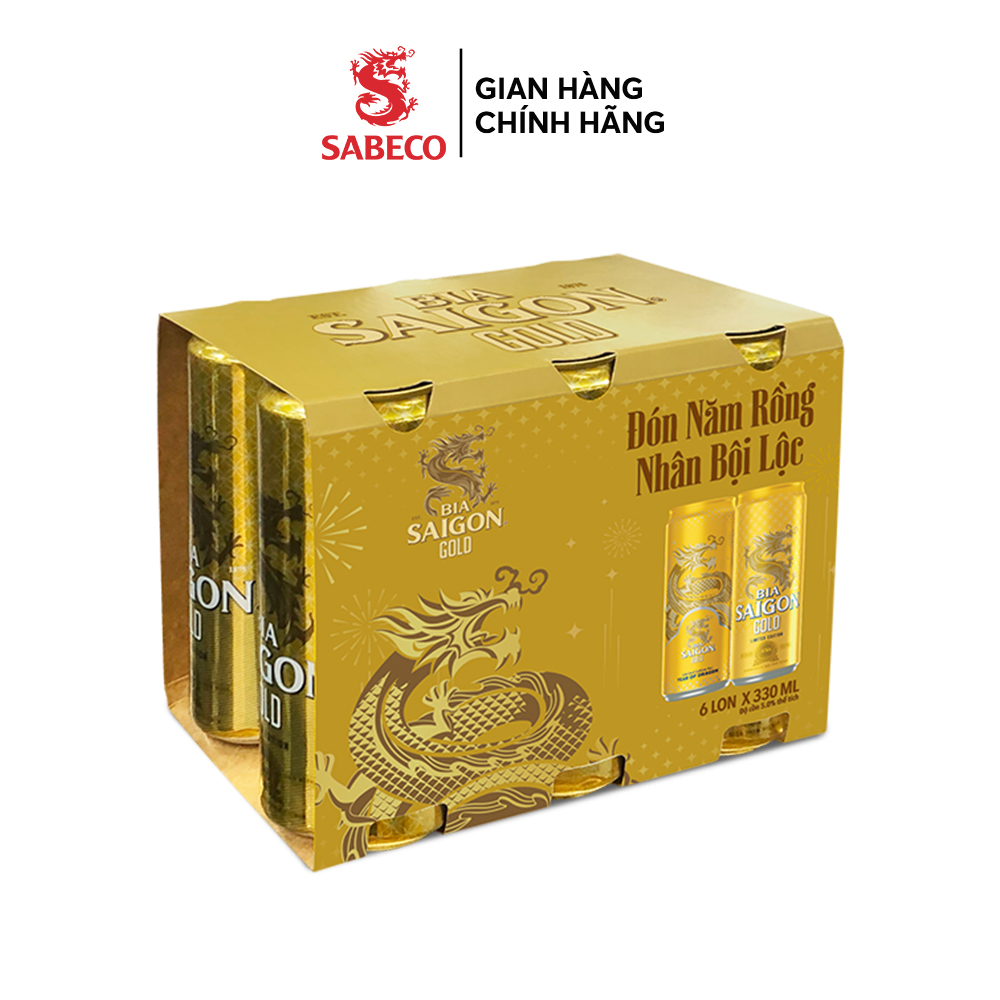 Lốc 6 Bia Saigon Gold