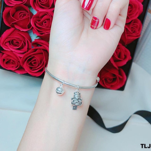 LẮC CHUÔNG MÈO THẦN TÀI MAY MẮN ( bạc ta nguyên chất)