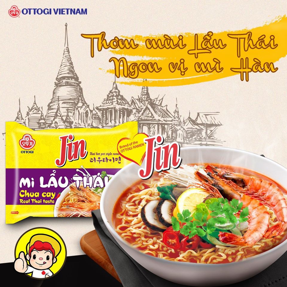 Lốc 5 gói Mì lẩu Thái Jin Ottogi