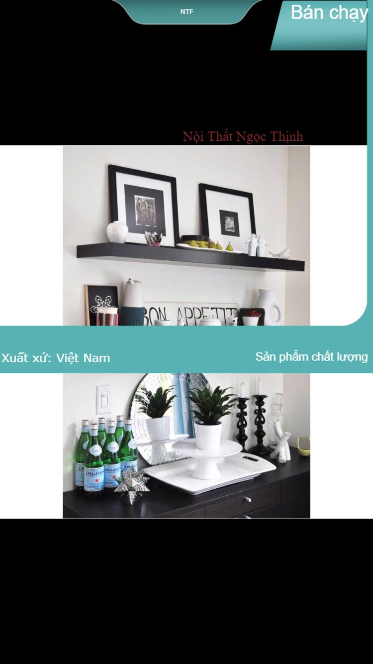 Kệ gỗ treo tường thanh ngang dài 80cm