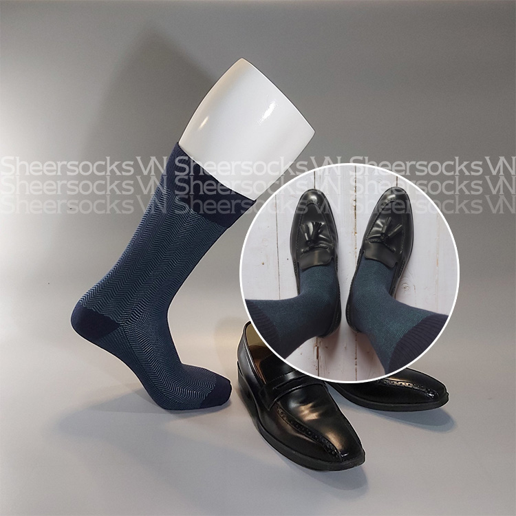 Tất cotton họa tiết Chevron