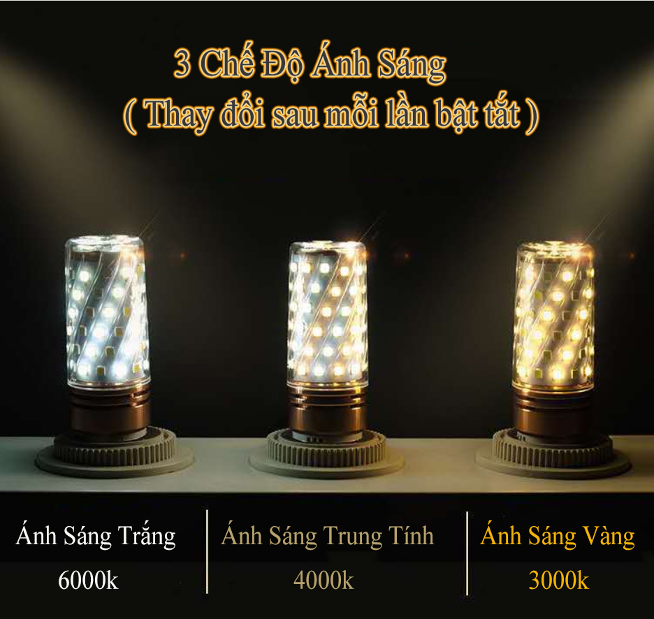 Bóng Led Bắp Ngô 3 Chế Độ Ánh Sáng