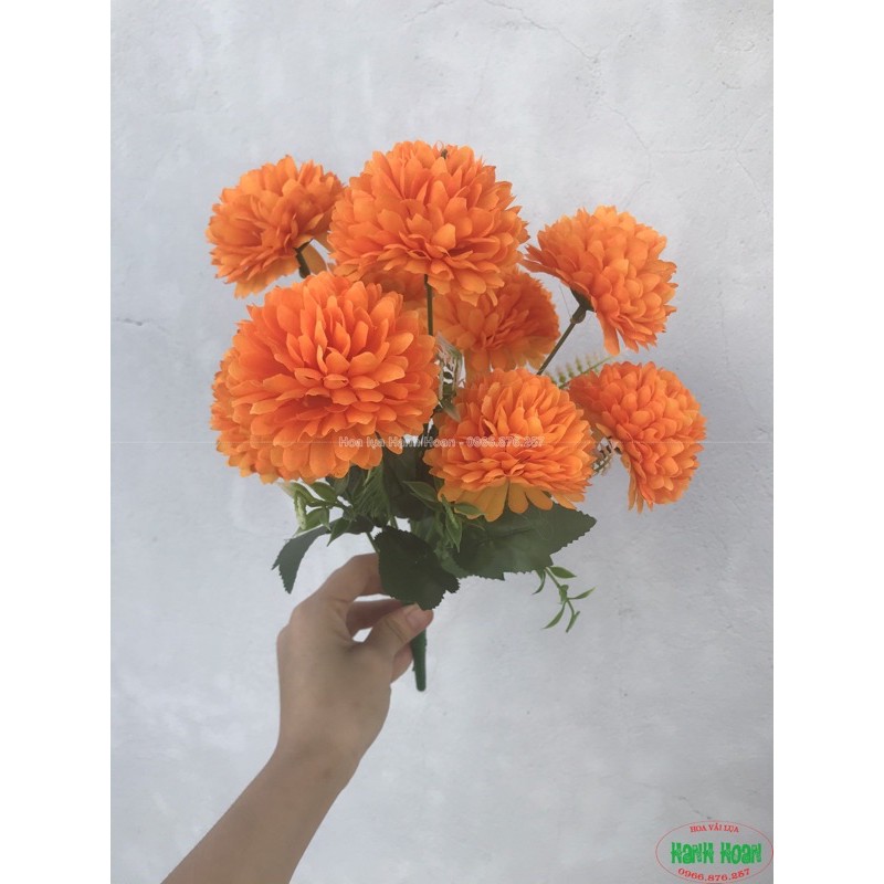 Chùm hoa cúc bing boong 10 bông - Hoa lụa