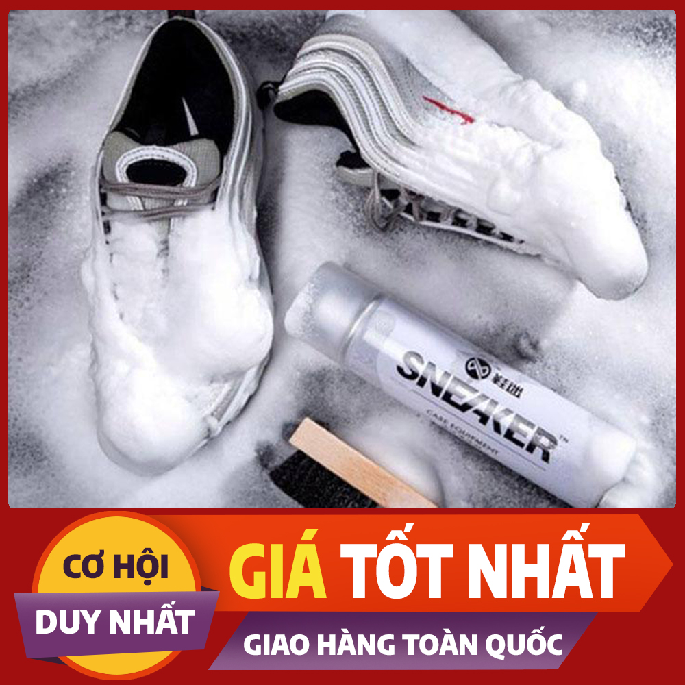 Chai tẩy trắng giày sneaker - chai xịt bọt tuyết vệ sinh giày sneaker cao cấp bình xịt trắng giày - dụng cụ vệ sinh làm trắng giày cao cấp