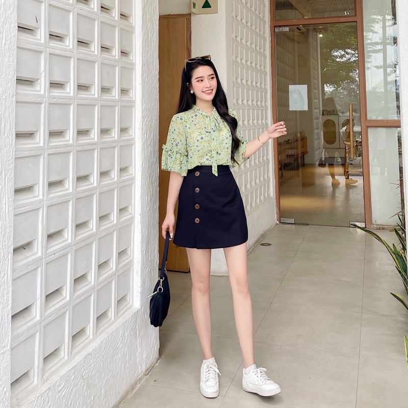 ❌ FREESHIP- ÁO SƠ MI HOA NHÍ CỘT NƠ CỔ (MS103)