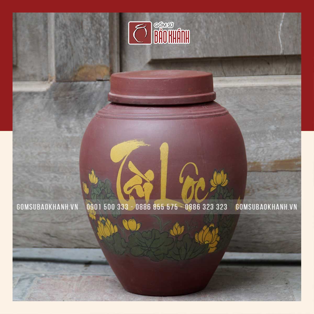 Chum sành không tráng men 5 lít Bát Tràng