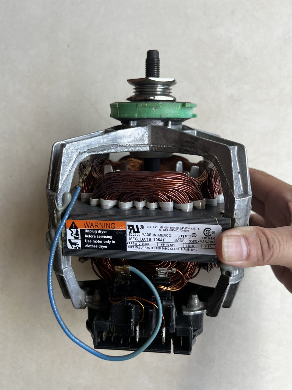 Mô tơ máy sấy Whirlpool,