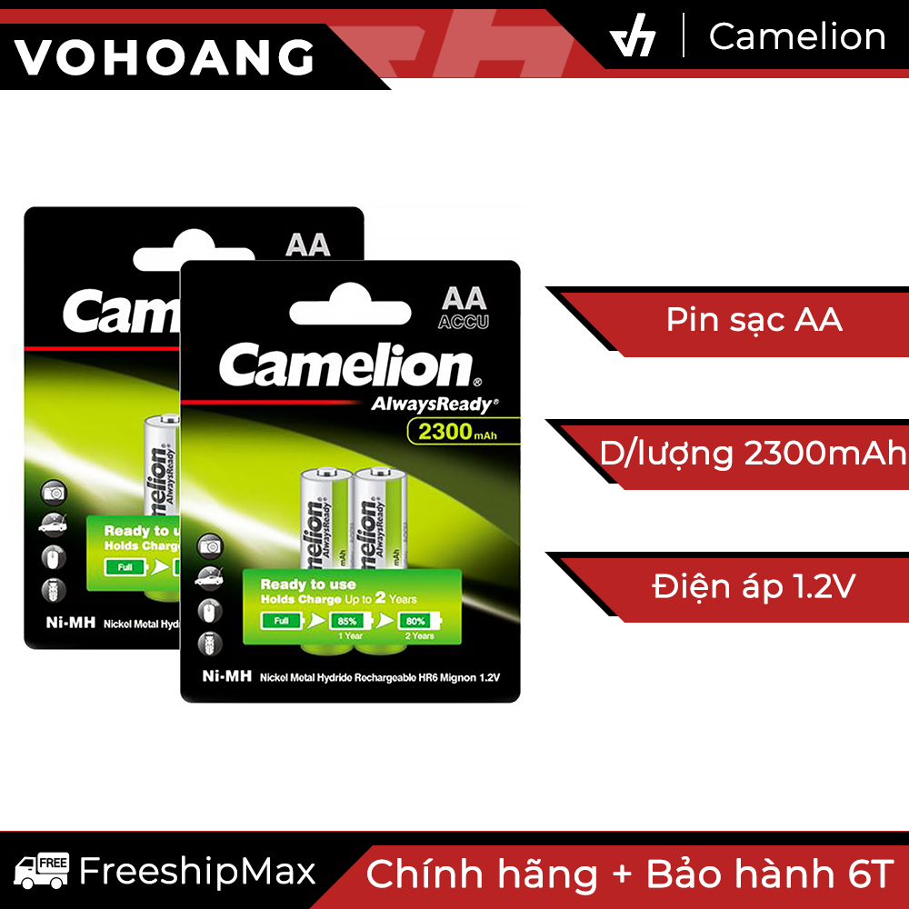 [HCM]Bộ 4 pin sạc Camelion AA 2300mAh