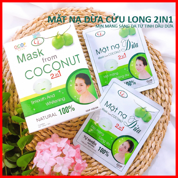 Mặt Nạ Dừa Cửu Long 2in1 01 Miếng Lẻ