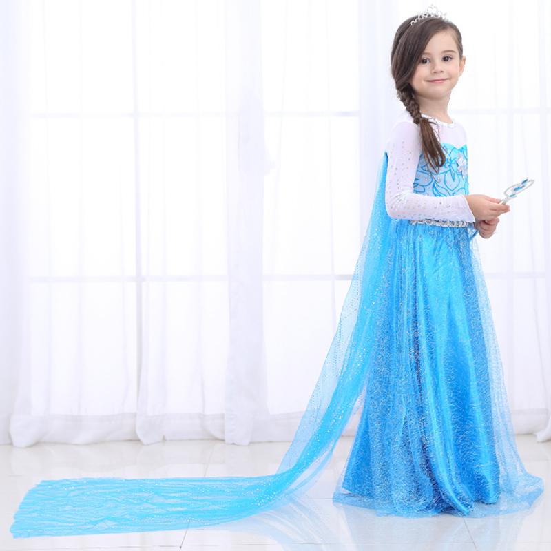 Bộ váy ElSA Trang phục Halloween cho bé + Tóc,Gậy, Bờm
