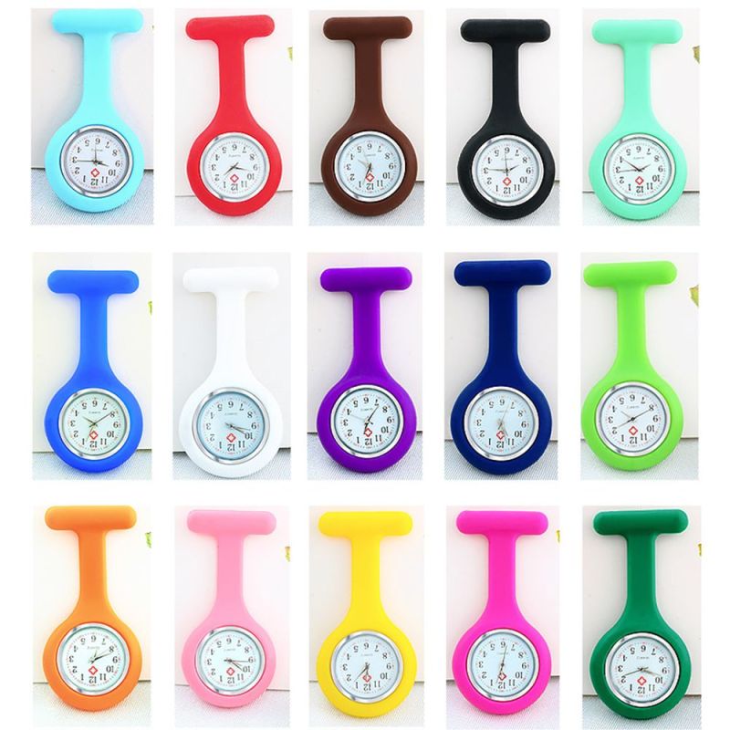 EWELLBE Unisex Lapel Watches with Second Hand Multi Colors Gift Nursing Clip On Nurse Watch Fob