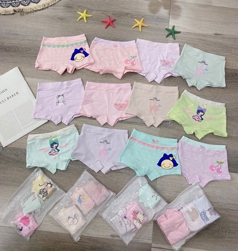 [HCM]Set 3 Quần Chip Đùi Bé Gái Xuất Hàn Cao Cấp (Cho Bé 9-25kg)