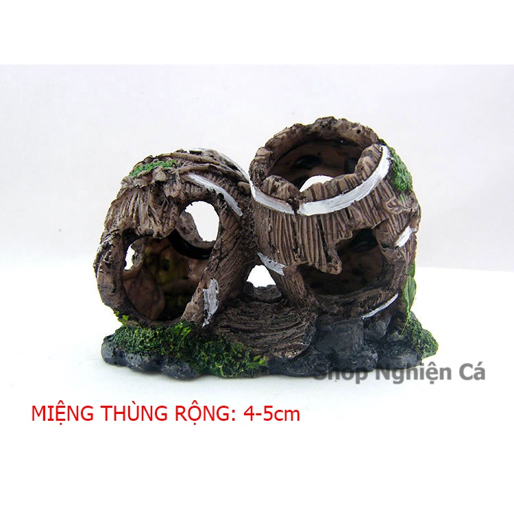 Mô hình 2 thùng giả trang trí bể cá