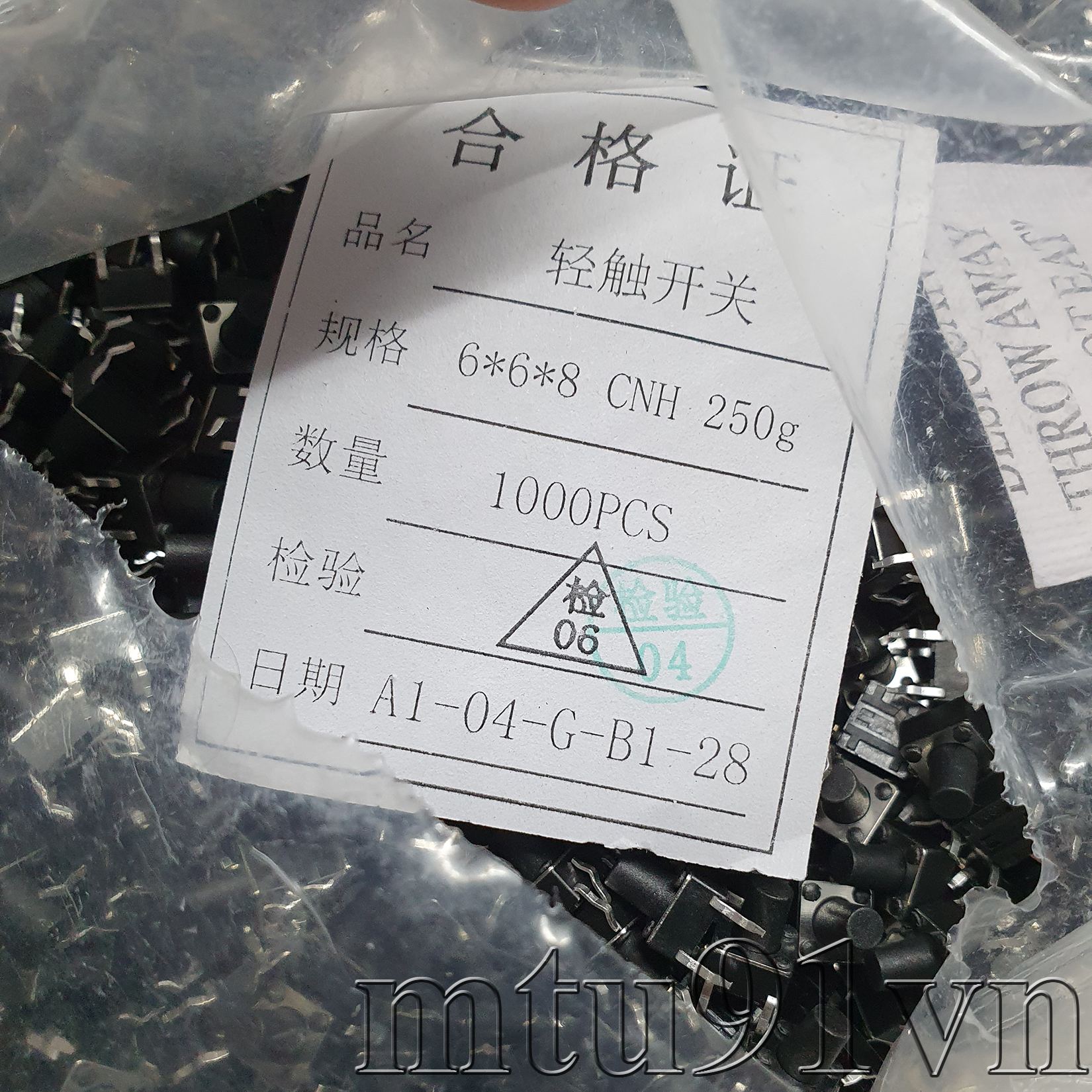 15 Cái - Nút nhấn 4 chân 6x6x8mm DIP