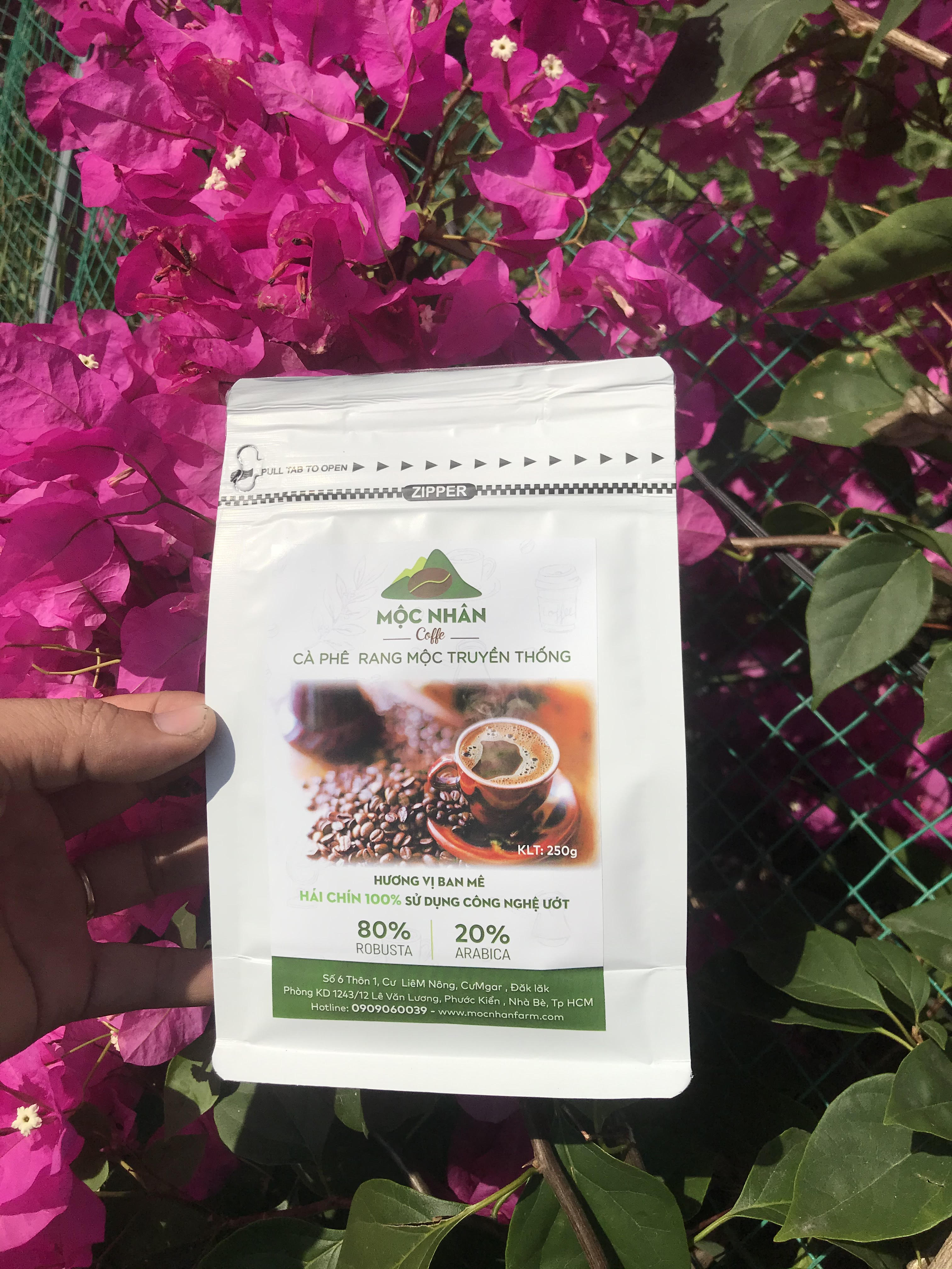 [HCM]CÀ PHÊ RANG MỘC > Nguyên Chất >  MỘC NHÂN  FARM - 250 gr ( xay Pha Phin )