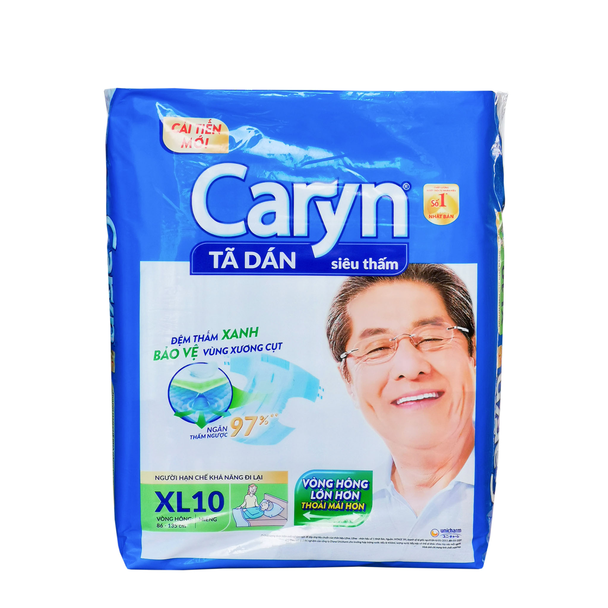 Tã Dán Siêu Thấm Caryn Size M10/L10/XL10