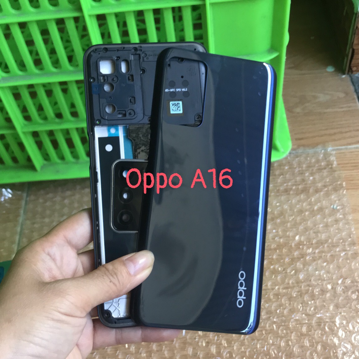Bộ vỏ OPPO A16 zin có khay sim+kính camera