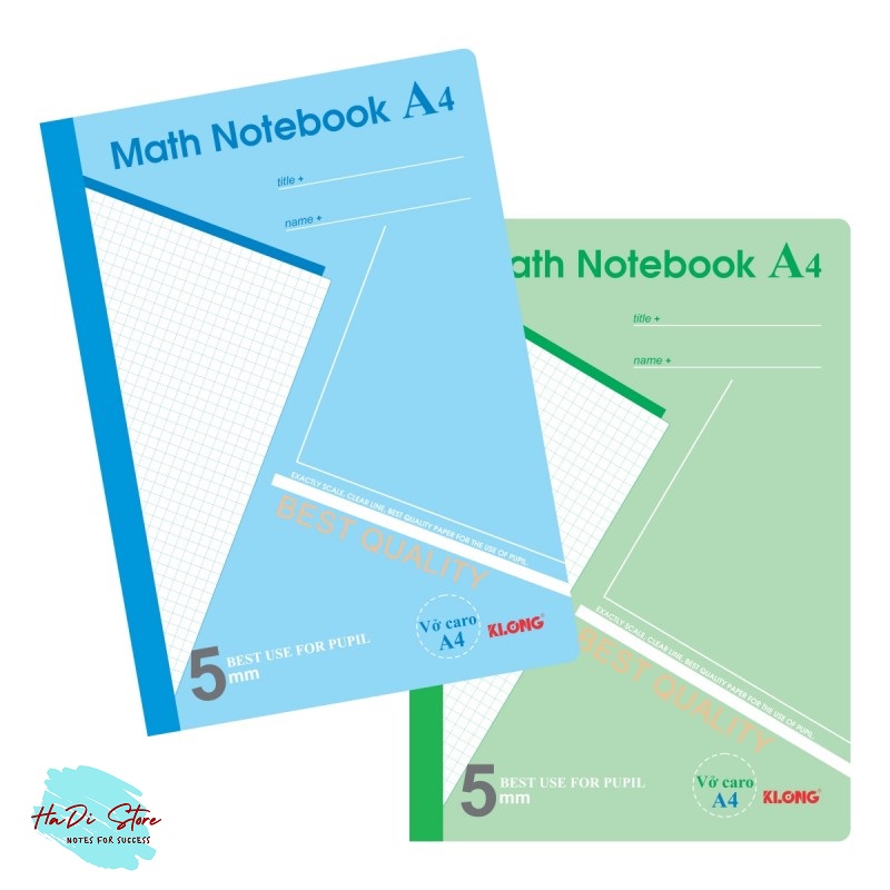 KLONG Sổ Math Notebook CARO A4 - 200trang (MS:298)