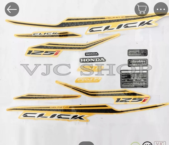 Bộ tem xe click 2016 màu vàng