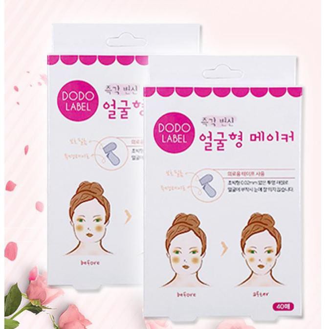Hộp 40 miếng dán vline thon gọn mặt dodo label hàn quốc một hộp 40 miếng băng dính vline thon gọn mặt dodo hàng nội địa trung miếng dán cằm vline