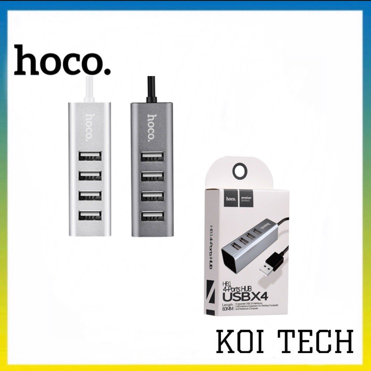 Bộ chia cổng usb hup usb hoco HB1 - 4 cổng usb - KOI TECH