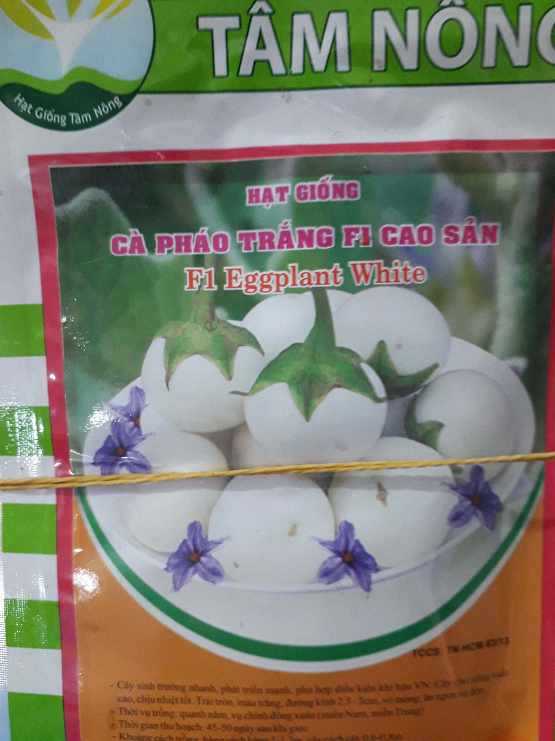 Hạt giống cà pháo trắng f1 cao sản. 1g