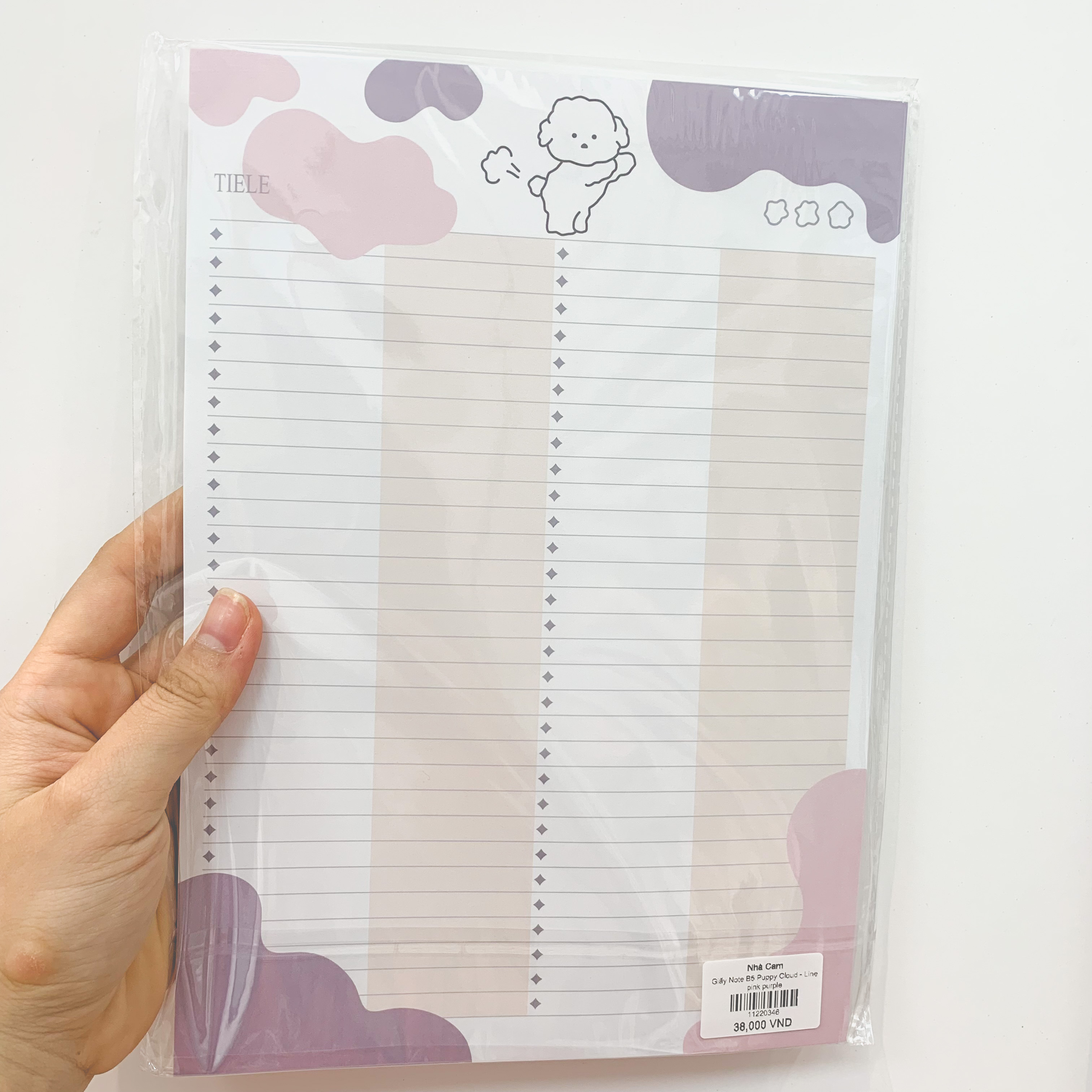 Giấy Từ Vựng Note B5 Puppy Cloud Nhà Cam
