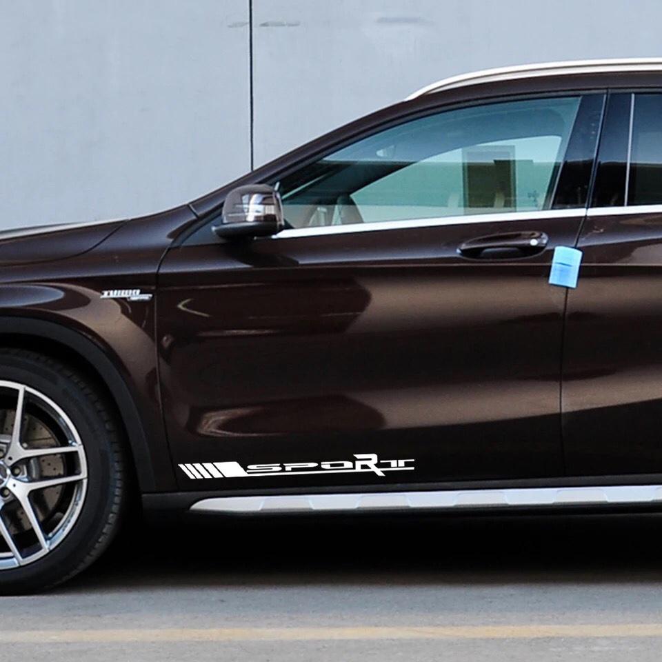 [HCM]Bộ 2 tem dán cửa xe ô tô Sport 2 (trắng)