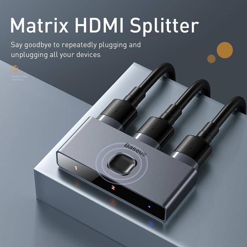 Thiết bị chia cổng HDMI 2 chiều Baseus Matrix HDMI Splitter - CAHUB-BC0G