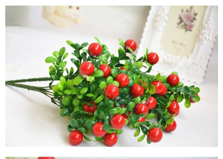 Cây giả/Chùm quả cherry đỏ, vàng