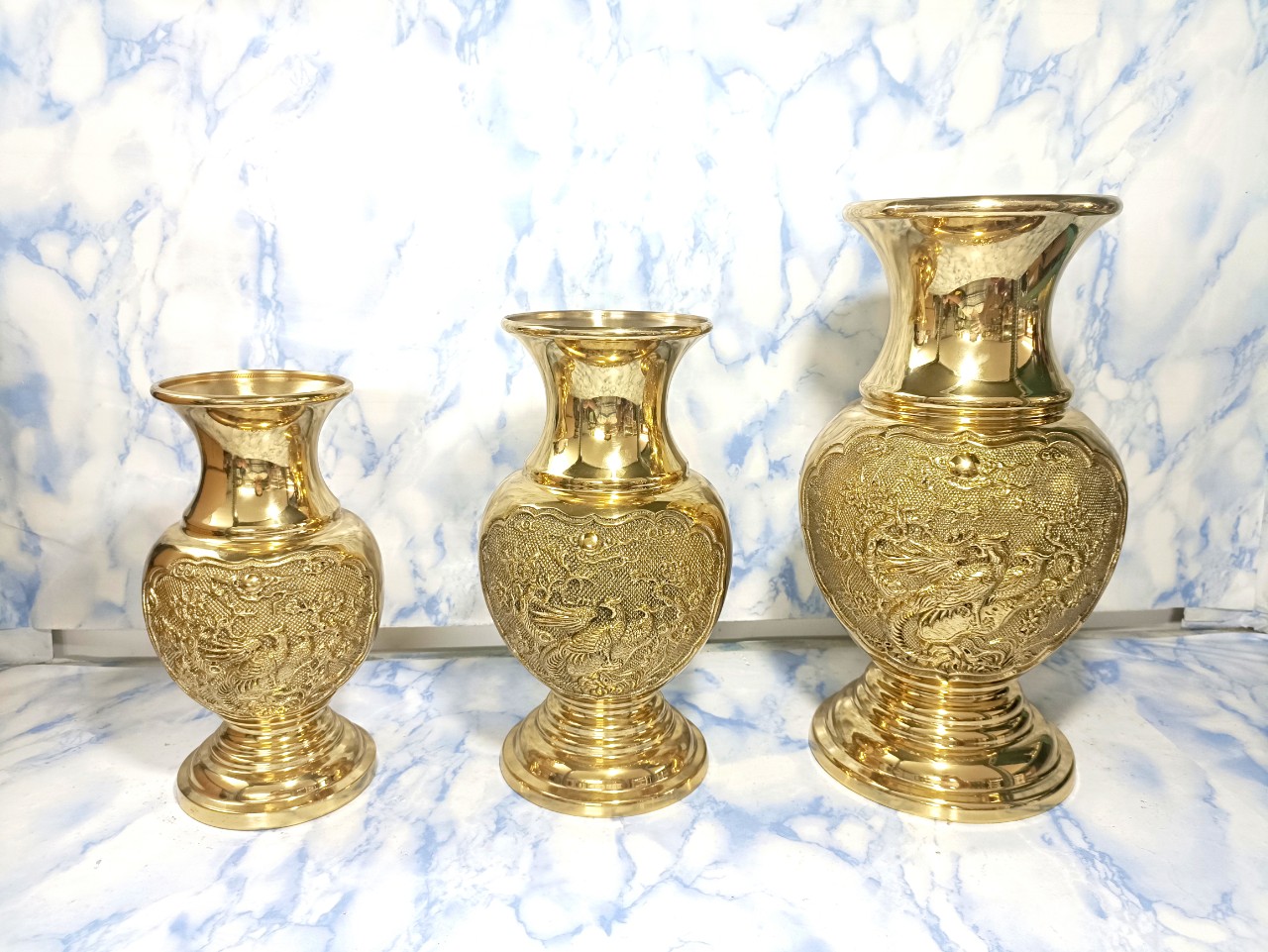Bình bông đồng bầu 21cm, 24cm, 30cm