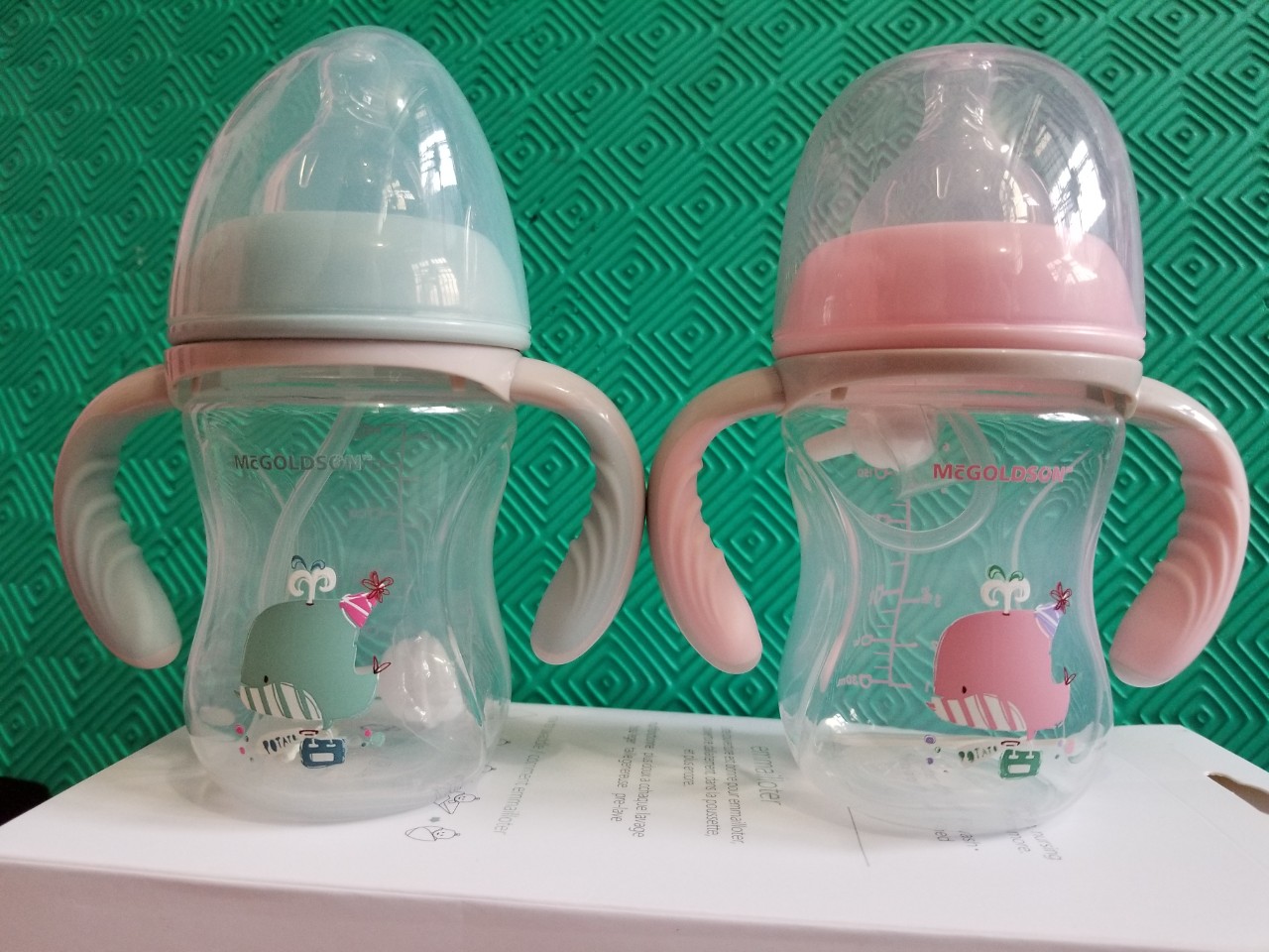 [HCM]Bình uống sữa cho bé Mcgolson có van chống sặc 180ml