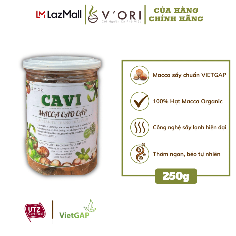 HẠT MACCA CAVI CAO CẤP 250GR (CHUẨN VIETGAP)
