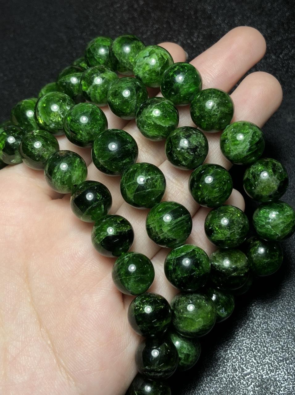 [FreeshipMAX] Vòng tay đá Diopside tự nhiên hạt 10mm
