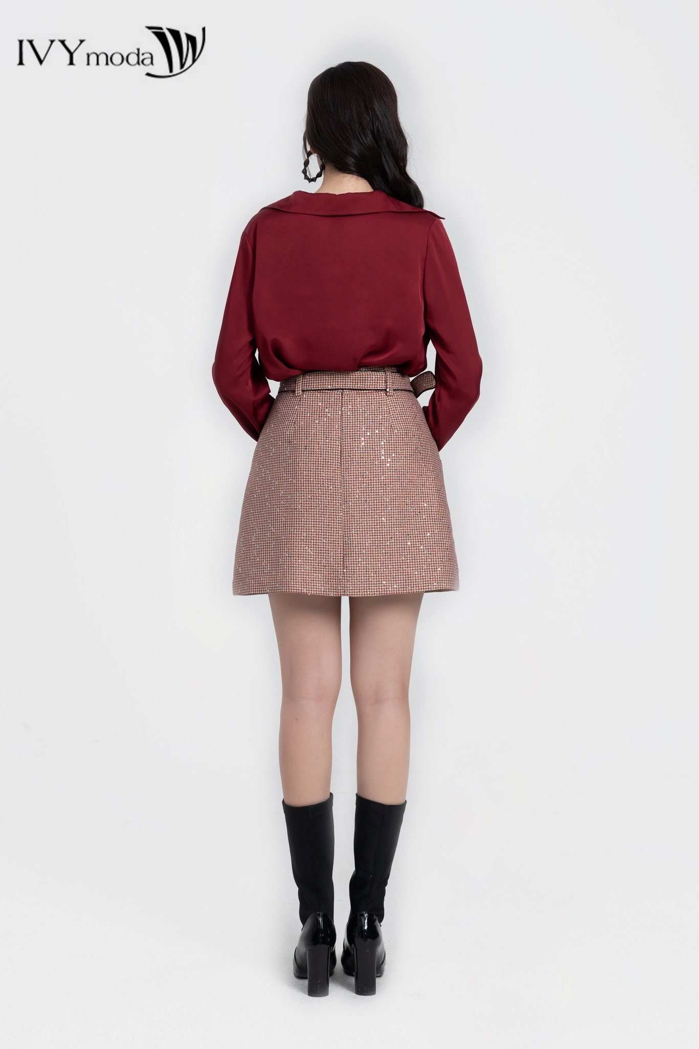 Áo sơ mi lụa cổ đổ, Áo sơ mi công sở nữ IVY moda MS 17M7985
