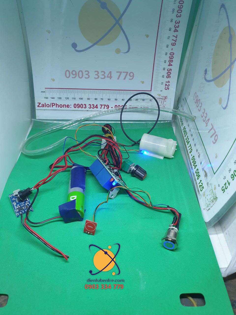 Combo Mạch Chế Máy Rót Rượu cảm ứng chạm 3v7 Hàn sẵn 2 chế độ