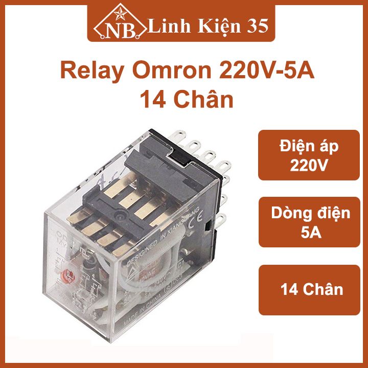 Relay omron 220v-5a 14 chân, rơ le đóng ngắt mạch điện
