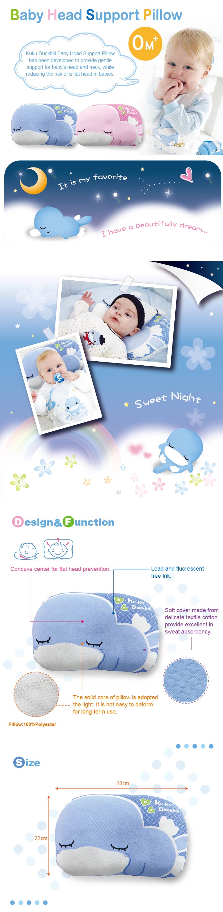 Pillow for Newborn Babies Kuku Ku2065