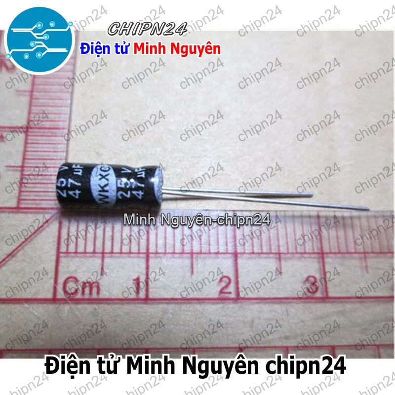 [25 con] (F251) Tụ hóa 47uF 25V Đen (5x8mm) - HH000710